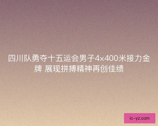 四川队勇夺十五运会男子4×400米接力金牌 展现拼搏精神再创佳绩