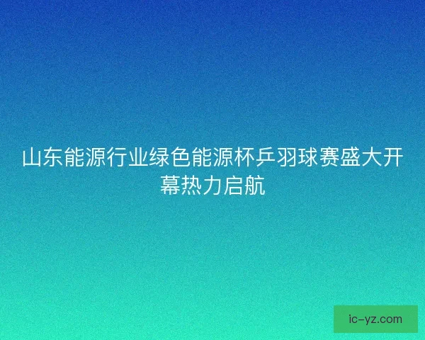 山东能源行业绿色能源杯乒羽球赛盛大开幕热力启航